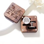 Personalizado Grabado Perro Gato Retrato Gemelos con Monograma Magnético Caja de Madera Boda Novio Memorial Gift for Men Pet Lovers
