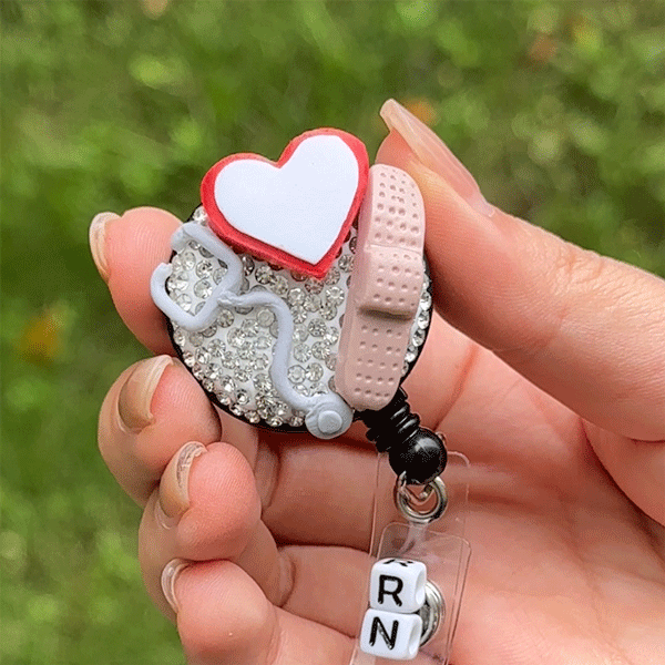 Badge en silicone rétractable avec titre Cadeau d'appréciation pour infirmière Personnel médical