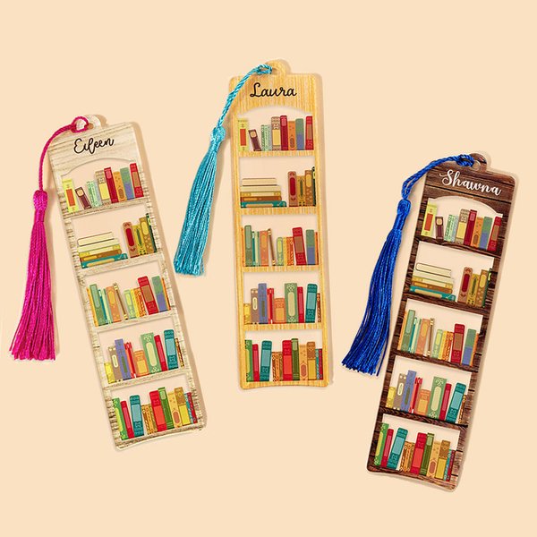 Marcapáginas acrílico personalizado con nombre y borla Regalo de cumpleaños y graduación para lectores amantes de los libros