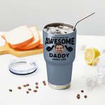 Personalisierte Dies ist, was eine ehrfürchtige Opa Foto 30oz Becher mit Deckel und Strohhalm Geburtstag Vatertag Geschenk für Opa Papa