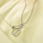 Collier personnalisé pour le nom de la raquette de Pickleball avec une balle en forme de coeur 3D Cadeau d'anniversaire pour les amoureux du Picklebal