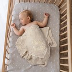 Personalized Waffle Muslin 100% Cotton Baby Swaddle Receiving Blanket with Embroidered Name Baby Shower Gift for Newborns
