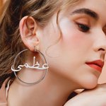 Boucles d'Oreilles Personnalisées avec Nom Arabe Grandes Boucles d'Oreilles Cadeau Anniversaire de Mariage Cadeau pour Femme Fille Amie Islamique