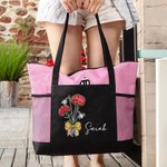 Personalizada Nacimiento Ramo de flores Lápiz arco grande con cremallera Bolsa de asas con nombre Cumpleaños Regreso a la Escuela Apreciación Regalo para el Maestro