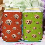 Personnalisé Multicolore Cat Dog Pet Photo Beer Can Cooler Sleeve with Paw Bone Design Birthday Beach Party Gift for Family