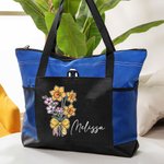 Personalizada Nacimiento Ramo de flores Lápiz arco grande con cremallera Bolsa de asas con nombre Cumpleaños Regreso a la Escuela Apreciación Regalo para el Maestro