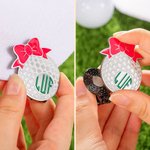 Personalised Bow Monogram Golf Hat Clip Marker Sports Accessories Birthday Gift for Women Golfers