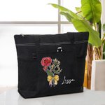 Personalizada Nacimiento Ramo de flores Lápiz arco grande con cremallera Bolsa de asas con nombre Cumpleaños Regreso a la Escuela Apreciación Regalo para el Maestro