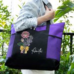 Personalizada Nacimiento Ramo de flores Lápiz arco grande con cremallera Bolsa de asas con nombre Cumpleaños Regreso a la Escuela Apreciación Regalo para el Maestro