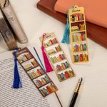 Personalisierte Bücherregal Design Acryl Name Lesezeichen mit Quaste Geburtstag Graduierung Geschenk für Leser Buchliebhaber
