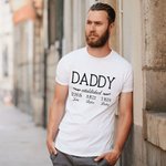 Maglietta personalizzata Daddy Established 100% cotone con 1-8 nomi di bambini e date Regalo di compleanno per la festa del papà per il nonno