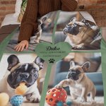 Gepersonaliseerde 4 Huisdier Foto Collage Knus Zacht Deken met Tekst en Schattige Pootafdruk Herdenkings Sympathie Gift voor Verlies van Huisdier Kat 