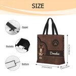 Personalized Retro Cartoon 1-4 Cat Paw Print Large Capacity Reusable Tote Bag with Name Birthday Gift for Cat Pet Lovers
