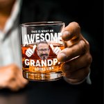 Personalizado Awesome Foto Retrato Old Fashioned Rocks Whiskey Glass con nombre Regalo de cumpleaños para el abuelo papá
