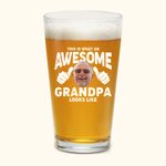 Gepersonaliseerd Geweldig Fotoportret 16oz Bierglas met Tekst Housewarming Verjaardagscadeau voor Familie