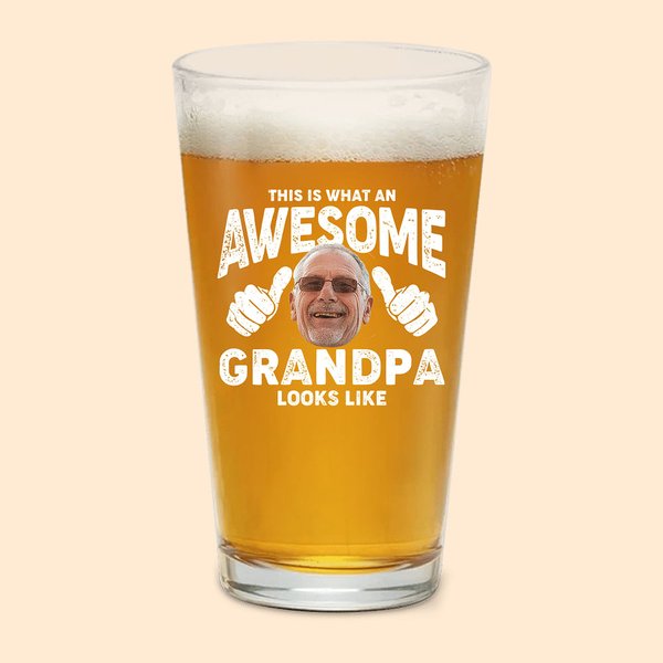 Gepersonaliseerd Geweldig Fotoportret 16oz Bierglas met Tekst Housewarming Verjaardagscadeau voor Familie