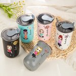 Personalizada Caricatura Flor de Nacimiento 12oz Nombre Vaso de Café con Pajita y Tapa Esenciales de Viaje Regalo de Fiesta para Mujeres Niñas