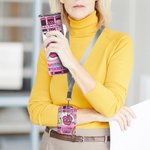 Gepersonaliseerde Roze Apple Pencil Food-Grade 20oz Skinny Tumbler en ID Badgehouder met naam Waardering Terug naar School Cadeau voor Leraar