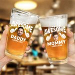 Gepersonaliseerd Geweldig Fotoportret 16oz Bierglas met Tekst Housewarming Verjaardagscadeau voor Familie