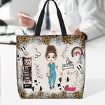 Personalizada Leopardo Cartoon Personaje Grande Bolsa de aseo con cremallera y bolsillo Cumpleaños Gracias Regalo para Enfermera Doctor Personal Médic