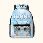 Henkilökohtainen Monivärinen Tie-värjäys Effect Gamepad Gaming Elements reppu nimi Syntymäpäivä takaisin kouluun lahja lapsille pelin ystäville