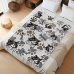 Personalised Cute Dog Cat Paw Photo Soft Cozy Blanket with Name Birthday Gift for Pet Lovers