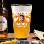 Gepersonaliseerd Geweldig Fotoportret 16oz Bierglas met Tekst Housewarming Verjaardagscadeau voor Familie