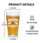 Gepersonaliseerd Geweldig Fotoportret 16oz Bierglas met Tekst Housewarming Verjaardagscadeau voor Familie
