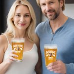 Gepersonaliseerd Geweldig Fotoportret 16oz Bierglas met Tekst Housewarming Verjaardagscadeau voor Familie