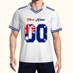 Maillot unisexe de football avec nom et numéro, personnalisé et multicolore, avec drapeau national Cadeau d'anniversaire pour les amoureux du football