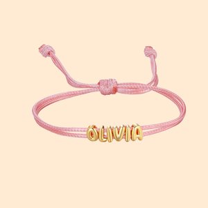 Personalized 3D Bubble Letter Adjustable Bracelet Initial Name Jewelry Birthday Anniversary Gift for Women