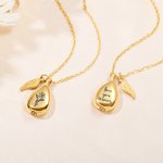 Personalizado grabado nacimiento flor lágrima cenizas colgante urna collar con ala encanto cremación joyería recuerdo conmemorativo regalo para las mujeres