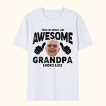 Personlig Detta är hur en fantastisk farfar ser ut 100% bomulls-T-shirt med foto och titel Fars dag-present till pappa farfar