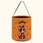 Personalizzato Zucca Highland Mucca Design Grande Caramelle Dolcetto o Scherzetto Borsa con nome Festa di Halloween Regalo per bambini