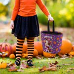 Personalizzato Zucca Highland Mucca Design Grande Caramelle Dolcetto o Scherzetto Borsa con nome Festa di Halloween Regalo per bambini