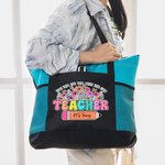 Gepersonaliseerde grote capaciteit Pencil Book Wildflowers Tote Bag met naam Teacher Waardering terug naar school Gift voor leerkracht