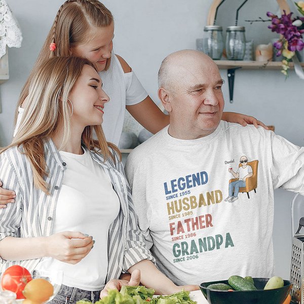 Spersonalizowana koszulka z kapturem w stylu retro Mąż Legenda Tata Papa Bluza z kapturem na Dzień Ojca Prezent urodzinowy dla Taty Dziadka