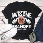 Personlig Detta är hur en fantastisk farfar ser ut 100% bomulls-T-shirt med foto och titel Fars dag-present till pappa farfar