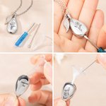 Personalizado grabado nacimiento flor lágrima cenizas colgante urna collar con ala encanto cremación joyería recuerdo conmemorativo regalo para las mujeres