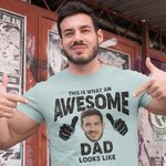 Personlig Detta är hur en fantastisk farfar ser ut 100% bomulls-T-shirt med foto och titel Fars dag-present till pappa farfar