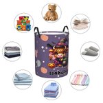 Personalizzato Highland Cow Waterproof Oxford Storage Basket con nome Grande capacità Organizzatore Regalo di Halloween per bambini