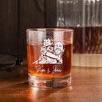 Personalisiertes Whiskyglas mit Familienfoto für Vater Ehemann Freunde zum Geburtstag Vatertag Weihnachten