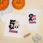Personalisierte Gothic Sugar Skull 100% Baumwolle Baby Bodysuit Kinder T-Shirt mit Namen und Jahr Tag der Toten Halloween Geschenk für Jungen Mädchen