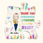 Lápiz personalizado de dibujos animados de acrílico Puzzle Placa con nombre Decoración de escritorio Apreciación Día del Maestro Regalo para el Maestr