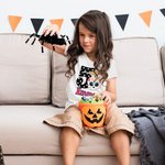 Personalisierte Gothic Sugar Skull 100% Baumwolle Baby Bodysuit Kinder T-Shirt mit Namen und Jahr Tag der Toten Halloween Geschenk für Jungen Mädchen