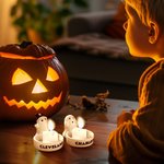 Personalized Cute Little Ghost Ceramic Candle Holder with Name Home Decor Best Halloween Gift for Family Friend