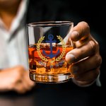 Personlig båtankermønsterdesign 10 oz whiskyglass og skiferunderleggssett med tekst Bursdag farsdagsgave til bestefar pappa whiskyelskere