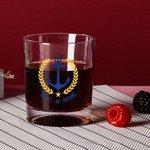 Personlig båtankermønsterdesign 10 oz whiskyglass og skiferunderleggssett med tekst Bursdag farsdagsgave til bestefar pappa whiskyelskere