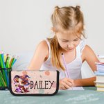 Estuche personalizado para lápices con nombre con motivo de Halloween Highland Cow Material escolar Vuelta al cole Regalo de cumpleaños para niños Ado
