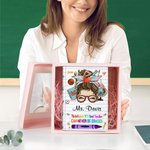 Lápiz personalizado de dibujos animados Apple Teach Love Inspire 100 páginas A5 Cuaderno de cuero forrado con nombre Regalo de agradecimiento por la v